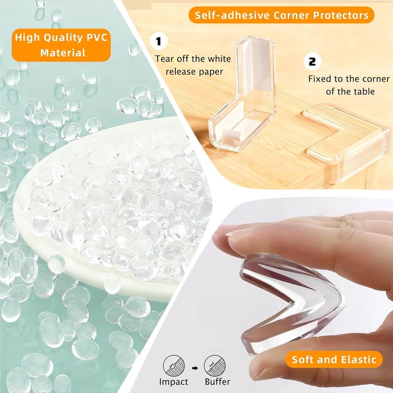 CHENYA Clear Soft Corner Protectors for Furniture Strip,1.57 in x 13.12 FT Edge Bumper with 6 Corner Guards,Window Edge,Wall Protector,Table Corner Protectors and Fireplace in Family - Image 5